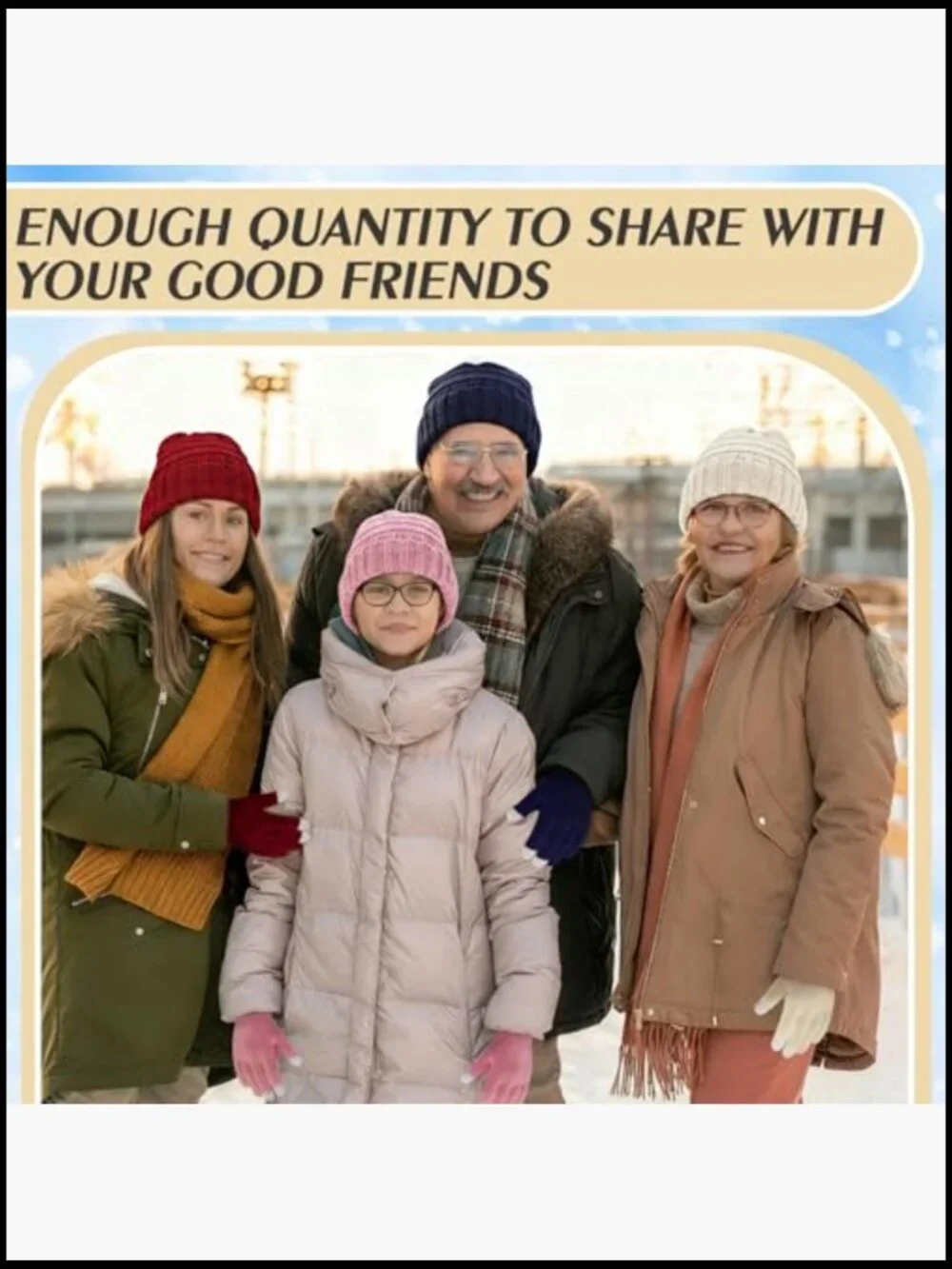 8 Set Winter Hat Gloves with Touchscreen, Knit Beanie Set